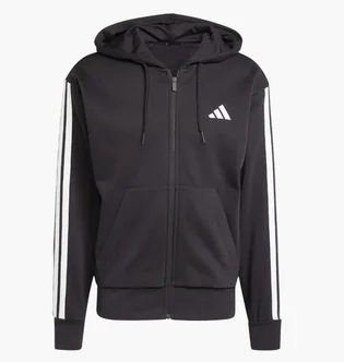 Толстовка чоловіча Essentials Essentials 3-Stripes Fleece Black JD1870