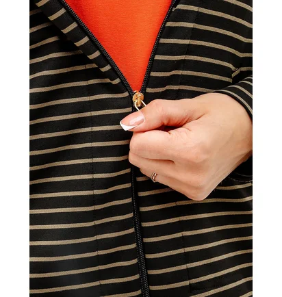 Толстовка женская AUSTRALIAN Stripes Hoodie Polyviscosa Jacket Black LSDGC0010-003