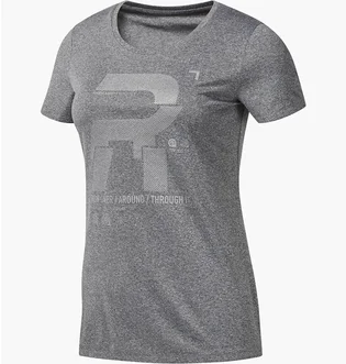 Футболка женская Reebok Reflective Graphic Short Sleeve Running Top Grey D78939