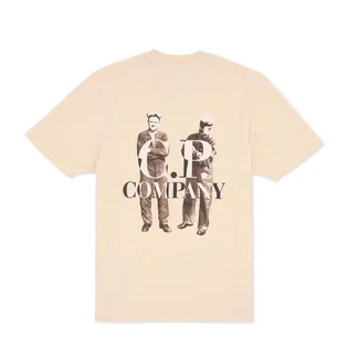 Футболка мужская C.P. Company Logo Beige 19CMTS106A-006586W-402