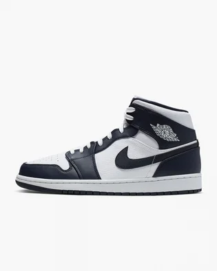 Кроссовки мужские Air Jordan 1 Mid White/Blue 554724-174