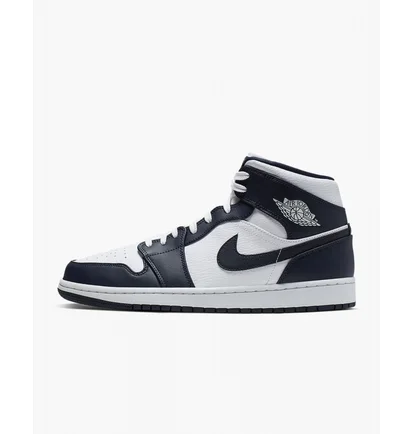 Кроссовки мужские Air Jordan 1 Mid White/Blue 554724-174