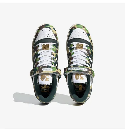 Кроссовки мужские Adidas Forum 84 Bape Low Camo/Green ID4771