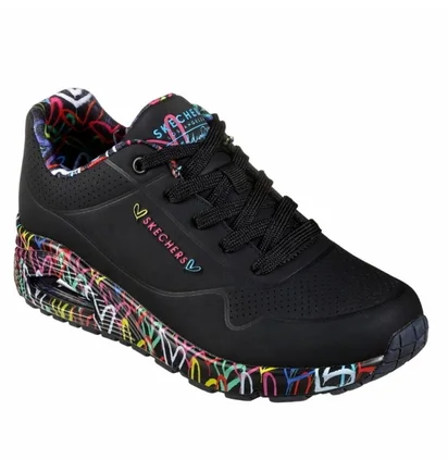 Кросівки жіночі Skechers Uno Loving Love Black 155506-BBK