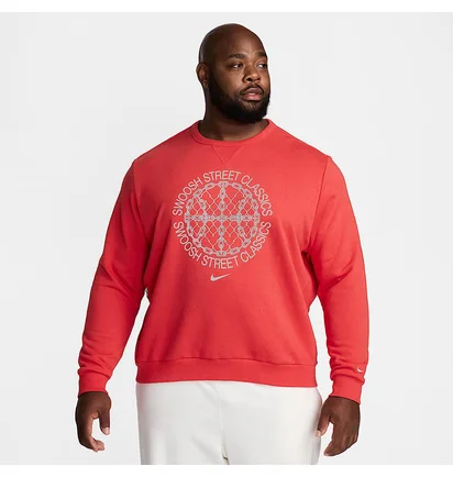 Свитшот мужской Nike Standard Issue MenS Dri-Fit Basketball Crew-Neck Sweatshirt Red FZ0682-657