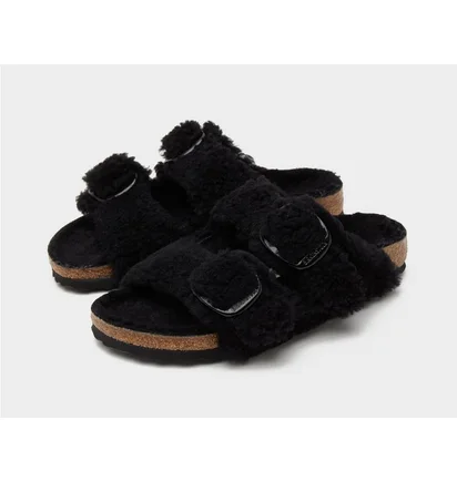 Сандалі жіночі Birkenstock Arizona Teddy Shearling Womens Black 1023105