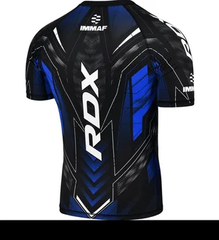 Футболка мужская RDX Compression Immaf-1 Black/Blue CSH-IMF-1U