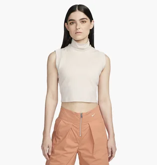 Топ женский Nike Sportswear Collection Mock-Neck Cropped Tank Beige FB8343-104