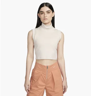 Топ жіночий Nike Sportswear Collection Mock-Neck Cropped Tank Beige FB8343-104