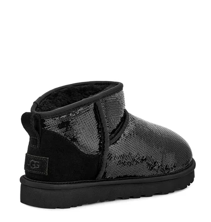 Угги женские UGG Classic Ultra Mini Mirror Ball Boots Black 1151616-BLK
