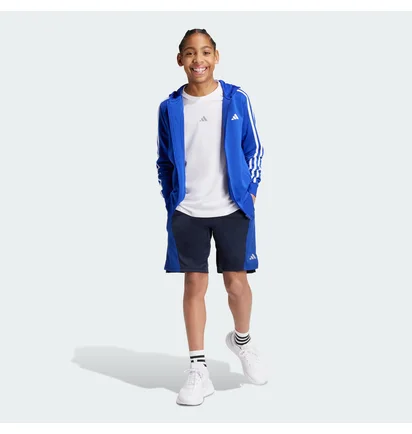 Кофта детская Adidas Train Essentials Aeroready 3-Stripes Regular-Fit Full-Zip Blue IP2418