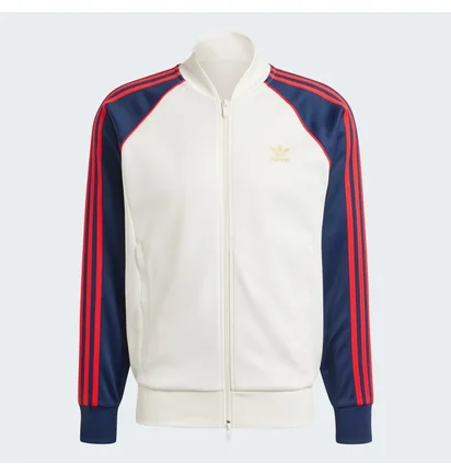 Олимпийка мужская Adidas Adicolor Classics Sst Track Jacket Beige/Blue IY9859