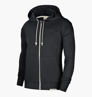 Толстовка чоловіча Nike Nba Brooklyn Nets Standard Issue Full Zip Dri-Fit Hoodie Black CN3134-010