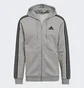 Толстовка мужская Adidas Essentials Fleece 3-Stripes Full-Zip Hoodie Grey HB0041