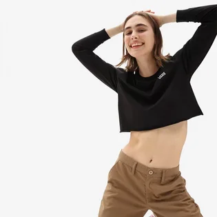 Лонгслив женский Vans Junior V Ls Crop Black VN0A4OUQBLK