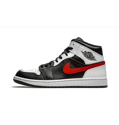 Кроссовки мужские Air Jordan 1 Mid Black/White 554724-075