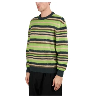 Свитер Metalwood Studio Striped Mohair Knit Green MWS24-15-101-DGRN