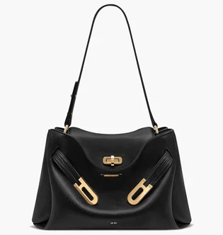 Сумка жіноча JW PEI Rhea Pebbled Double Buckle Shoulder Bag Black BB2025BG134084JWP