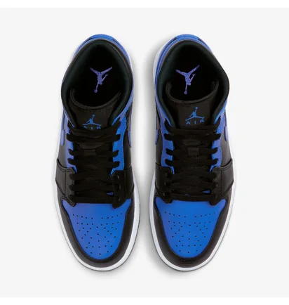 Кроссовки мужские Air Jordan 1 Mid Black/Blue 554724-077