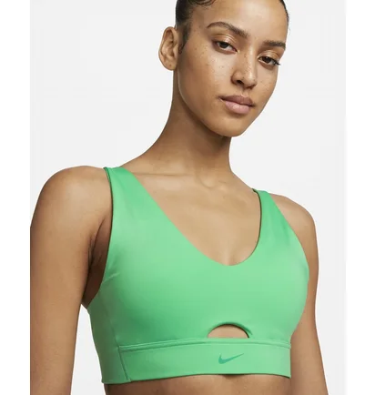Топ женский Nike Indy Plunge Cutout WomenS Medium-Support Padded Sports Bra Green DV9837-363