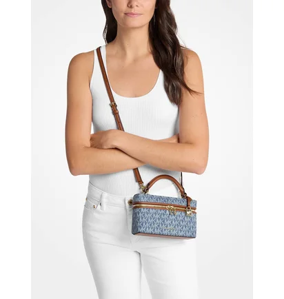 Сумка жіноча Michael Kors Jana Extra-Small Signature Logo Print Denim Convertible Crossbody Bag Blue 32S6GQ1C0C-NEW-HORIZON-142818