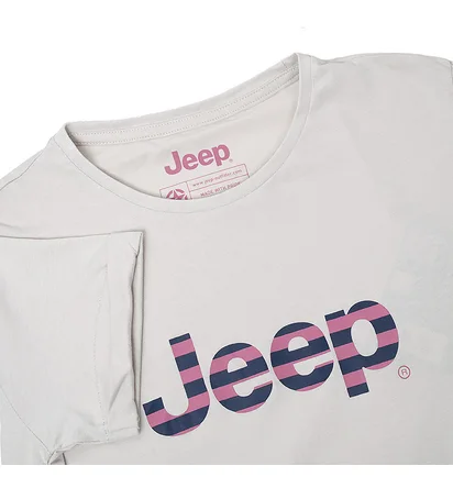 Футболка женская Jeep T-Shirt Oversize Striped Print Turn White O102611-J863