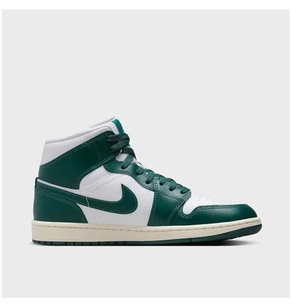 Кросівки жіночі Air Jordan 1 Mid White/Green BQ6472-133
