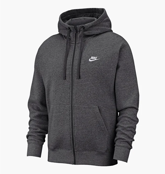 Толстовка чоловіча Nike M Nsw Club Hoodie Fz Bb Grey BV2645-071