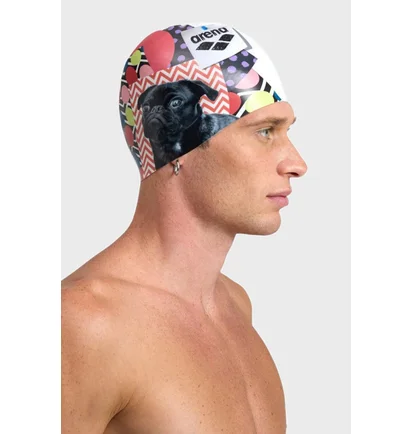 Шапочка для плавания унисекс Arena Hd Cap Puppy White/Multi 005572-210
