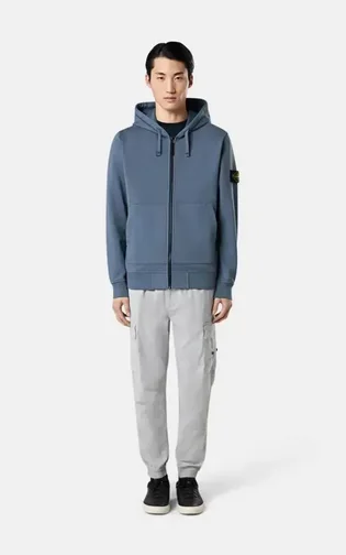 Толстовка чоловіча Stone Island Sweatshirt Zip And Cap Blue K1S156100042-S0051-V0024