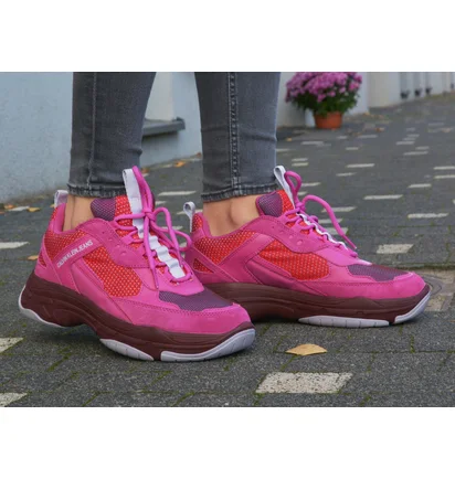 Кроссовки женские Calvin Klein Maya Low Top Lace Up Pink/Violet B4R0823-MULTI-HOT-PINK