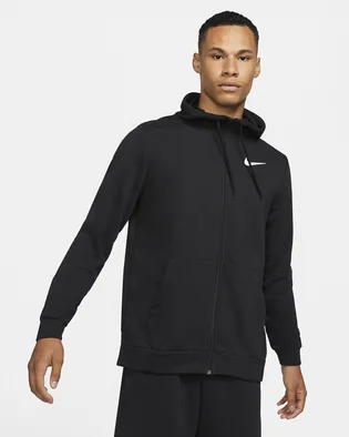 Толстовка чоловіча Nike Dry Men's Dri-FIT Hooded Fitness Full-Zip Black CZ6376-010