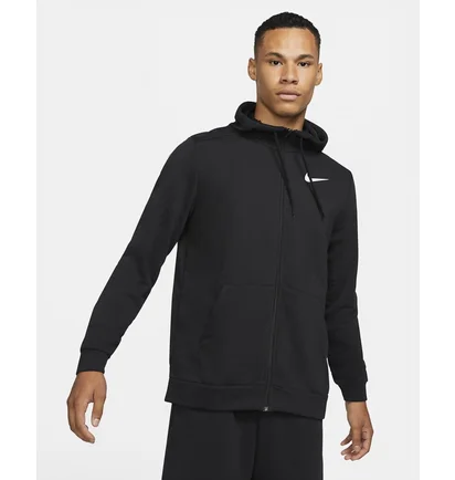 Толстовка чоловіча Nike Dry Men's Dri-FIT Hooded Fitness Full-Zip Black CZ6376-010