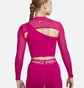 Топ женский Nike Pro Long-Sleeve Cropped Top Pink FB5683-615