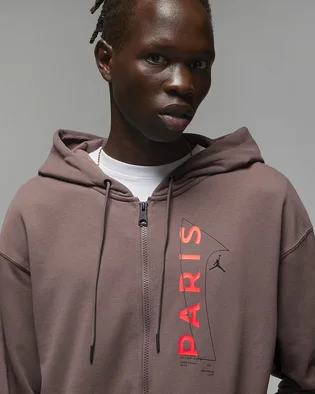 Спортивный костюм мужской Air Jordan X Paris Saint-Germain Full Zip-Fleece Hoodie Brown Dn6150-291&Dm3094-291