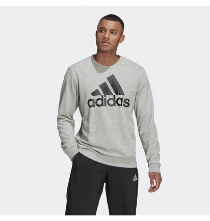 Свитшот мужской Adidas Essentials French Terry Big Logo Sweatshirt Grey GK9077