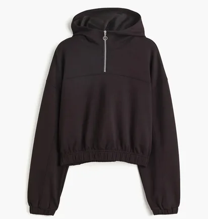 Худи женское H&M Zip-Top Sports Hoodie Black 1105174001