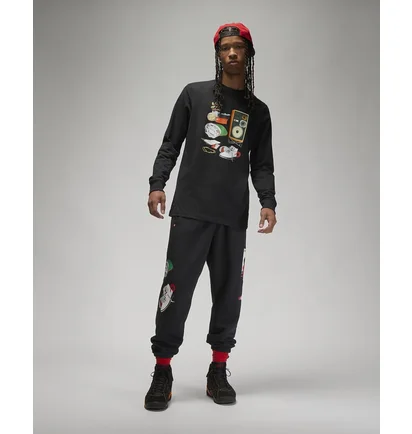 Свитшот мужской Air Jordan M J Flt Artst Ls Crew Black Dv1474-010