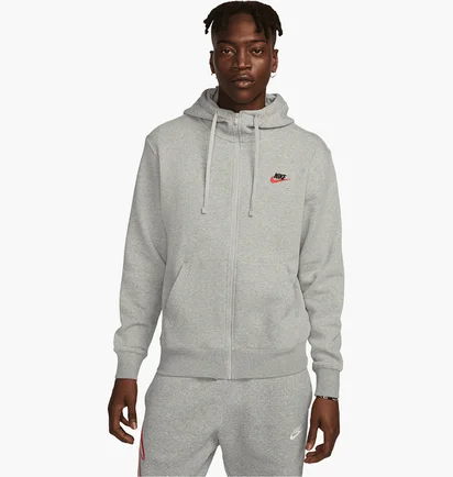 Толстовка чоловіча Nike Club Kapuzenjacke Grey DQ8384-064