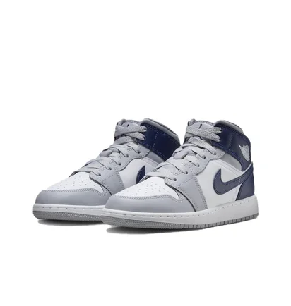 Кросівки дитячі Air Jordan 1 Mid Gs White/Grey DQ8423-104