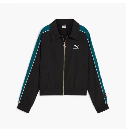 Олімпійка жіноча Puma Play Loud T7 Track Jacket Black/Green 626806-01