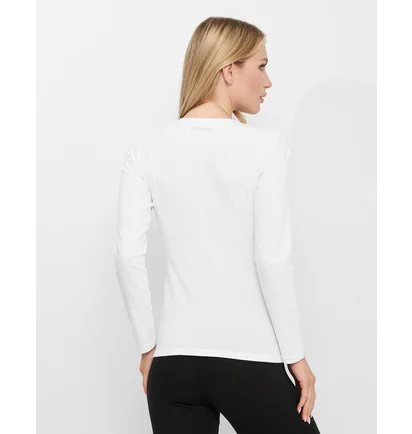 Лонгслив женский Kappa Manica Lunga Girocollo White K2601-BIANCO