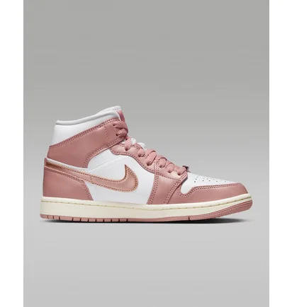 Кроссовки женские Air Jordan 1 Mid Se Shoes White/Pink FB9892-670