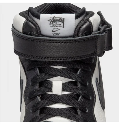 Кроссовки мужские Nike X Stüssy Air Force 1 07 Mid Casual Shoes Black/Grey DJ7840-002