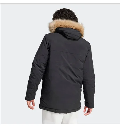 Парка мужская Adidas Hooded Fur Parka Black IK0553