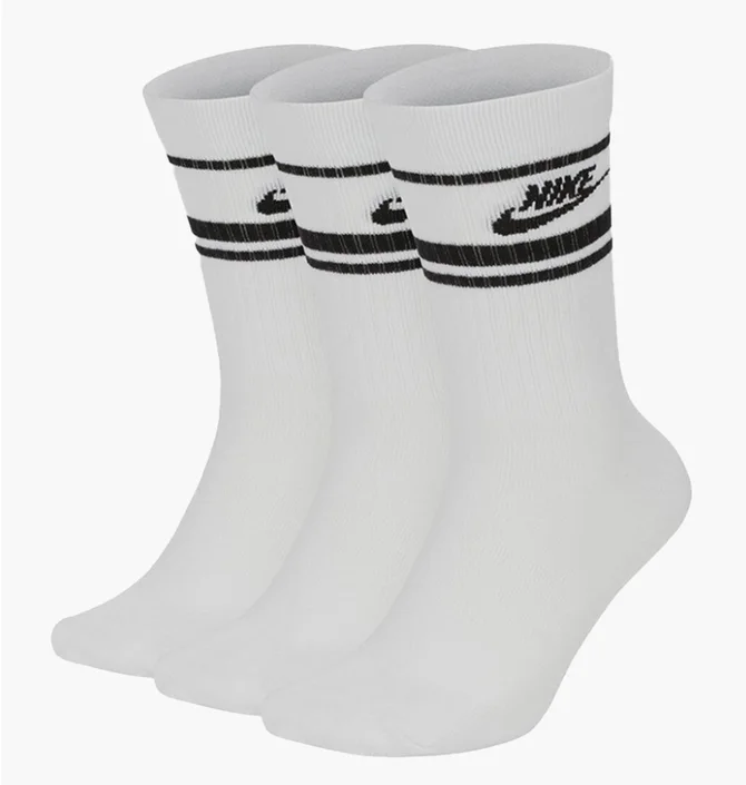 Шкарпетки унісекс Nike U Nk Nsw Everyday Essential Crew (3 пари) Stripes White CQ0301-103