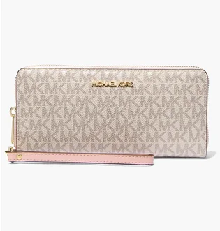 Кошелек женский Michael Kors Jet Set Travel Large Logo Continental Wristlet Beige 35F8GTVT3B-PWD-BLSH-MLT-113125