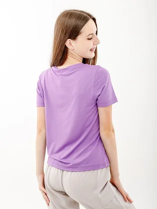 Футболка женская AUSTRALIAN Logo Flowers Tee Jersey V Violet LSDTS0027-768