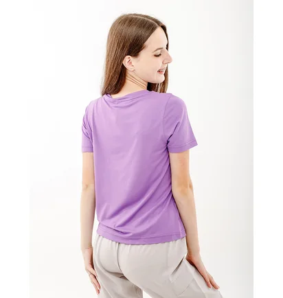 Футболка женская AUSTRALIAN Logo Flowers Tee Jersey V Violet LSDTS0027-768