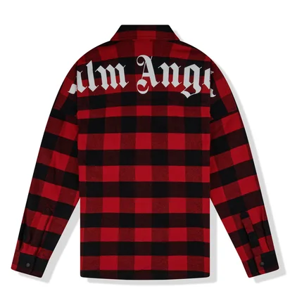 Рубашка мужская Palm Angels Classic Logo Overshirt Red/Black PMGA024C99FAB0012501